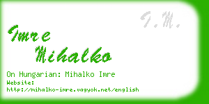 imre mihalko business card